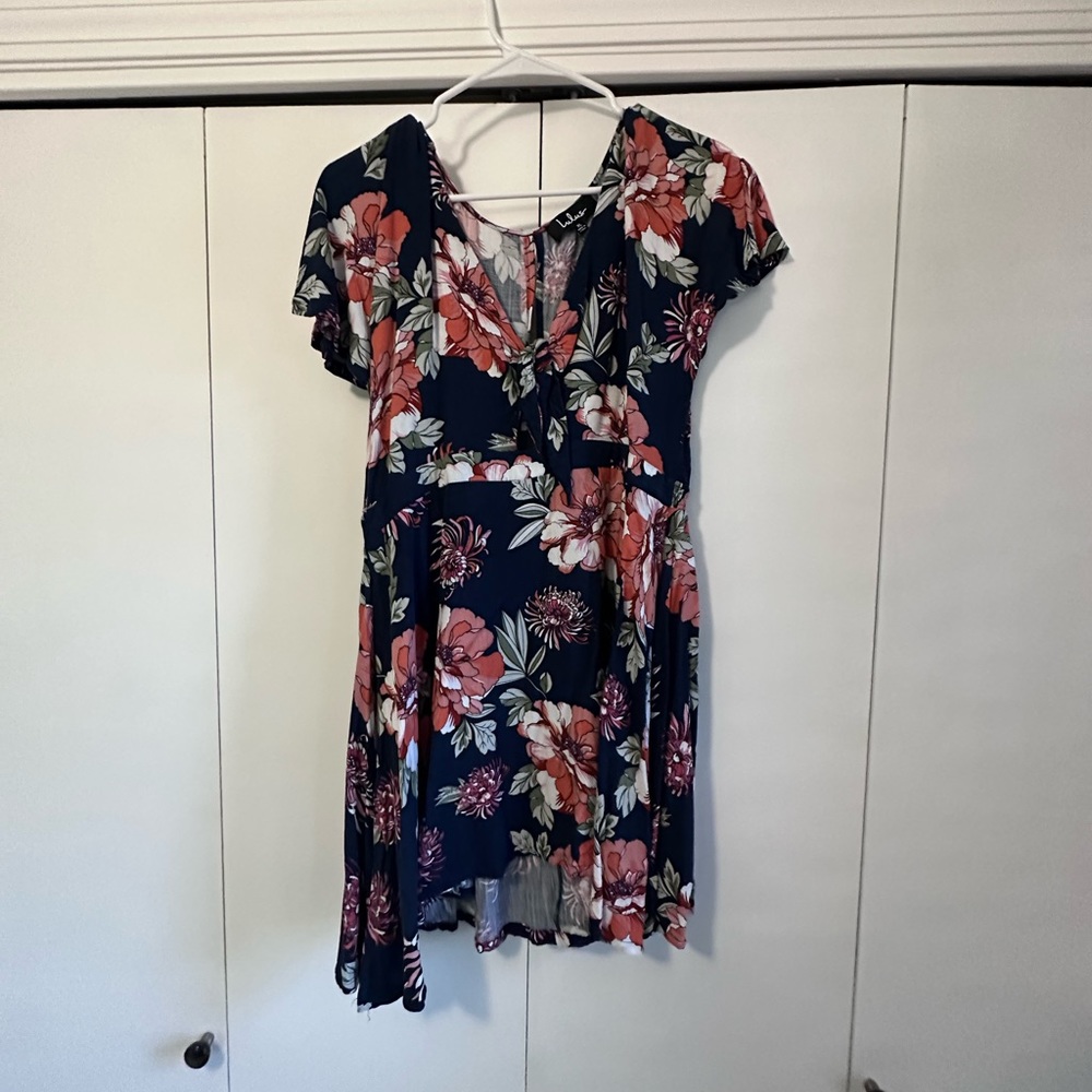 Lulu's Floral Navy Mini Dress